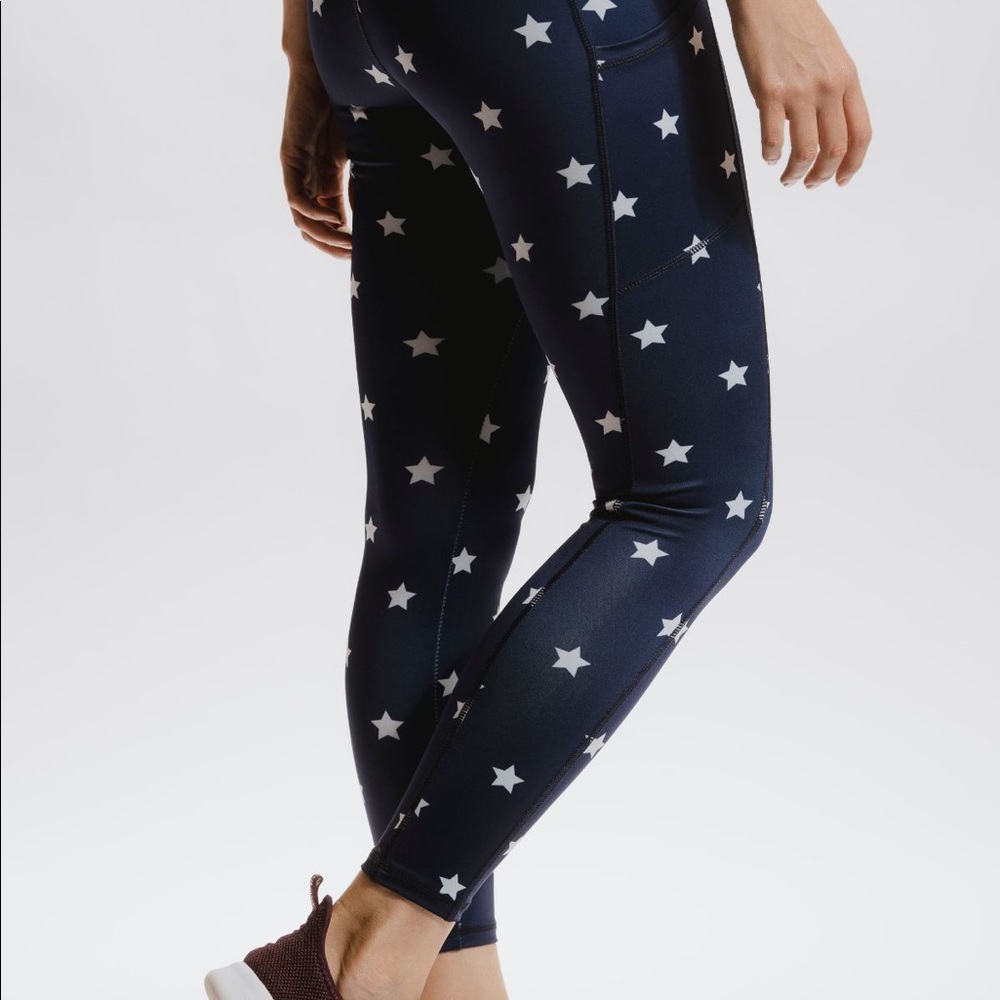 Alexo Athletica Blue Freedom Star Leggings Sz Medium NEW